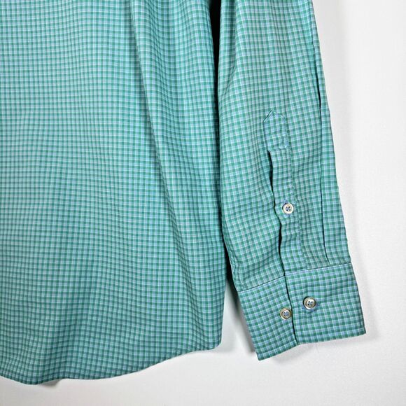 Tommy Bahama Shirt Mens XL Green Blue Check Newport Coast Button Up Long Sleeve - Picture 7 of 14